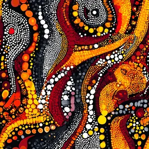 Aboriginal Circles and Dots Pattern 20 Quilting Cotton Fabric