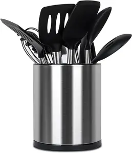 Kitchen Utensil Holder for Countertop 360° Rotating Utensil Caddy Extra Large Utensil Crock Cooking Utensil Holder for Kitchen Counter