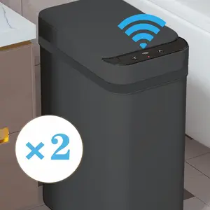 Automatic Sensor Garbage Bin With Three Smart Modes Wave Knee And Kick Touchless Operation Quiet Odorless Design For Small Spaces And Narrow Corners