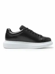 Men's Pluto Shadow Black Platform Sneaker with Round Toe Lace-Up Closure All Seasons Footwear