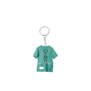 Personalized Nurse Clothing Keychain, 2D Flat, Hospital ID Card Holder, Stethoscope Shaped Sturdy Chain Design, Nursing Graduation Gift, Perfect for Christmas and Valentine's Day
