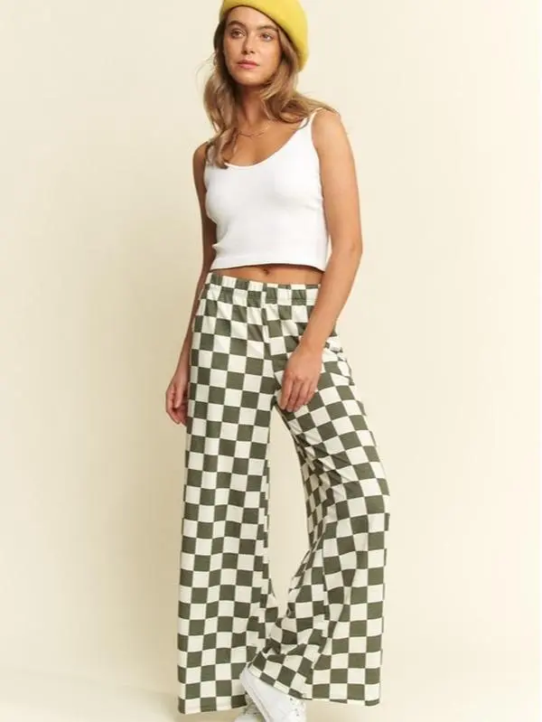 Green/White Checkered Pants