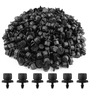 200 count Adjustable Irrigation Drippers, 1/4 Inch Barbed Drip Emitter 360  Watering Sprinklers Anti-Clogging Drippers for 4mm/7mm Garden Watering System