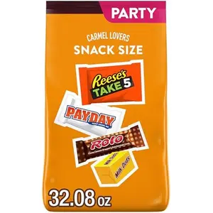 Hershey Assorted Caramel Flavored Snack Size, Candy Party Pack, 32.08 oz