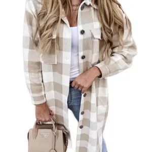 Women's Shacket - Perfect for Any Occasion - Womenswear, Coats Jackets Lady Lightweight Underwear Outerwear