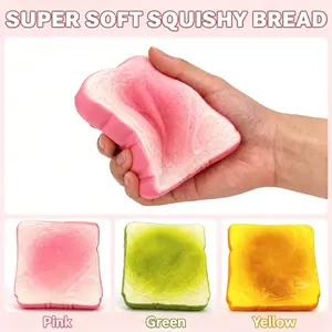 Soft Toast Bread Toy, Squeeze Stress Relief Toy, Finger Tip Toy, Birthday Gift, Children Exchange Gift, Fun and Relaxing Plaything