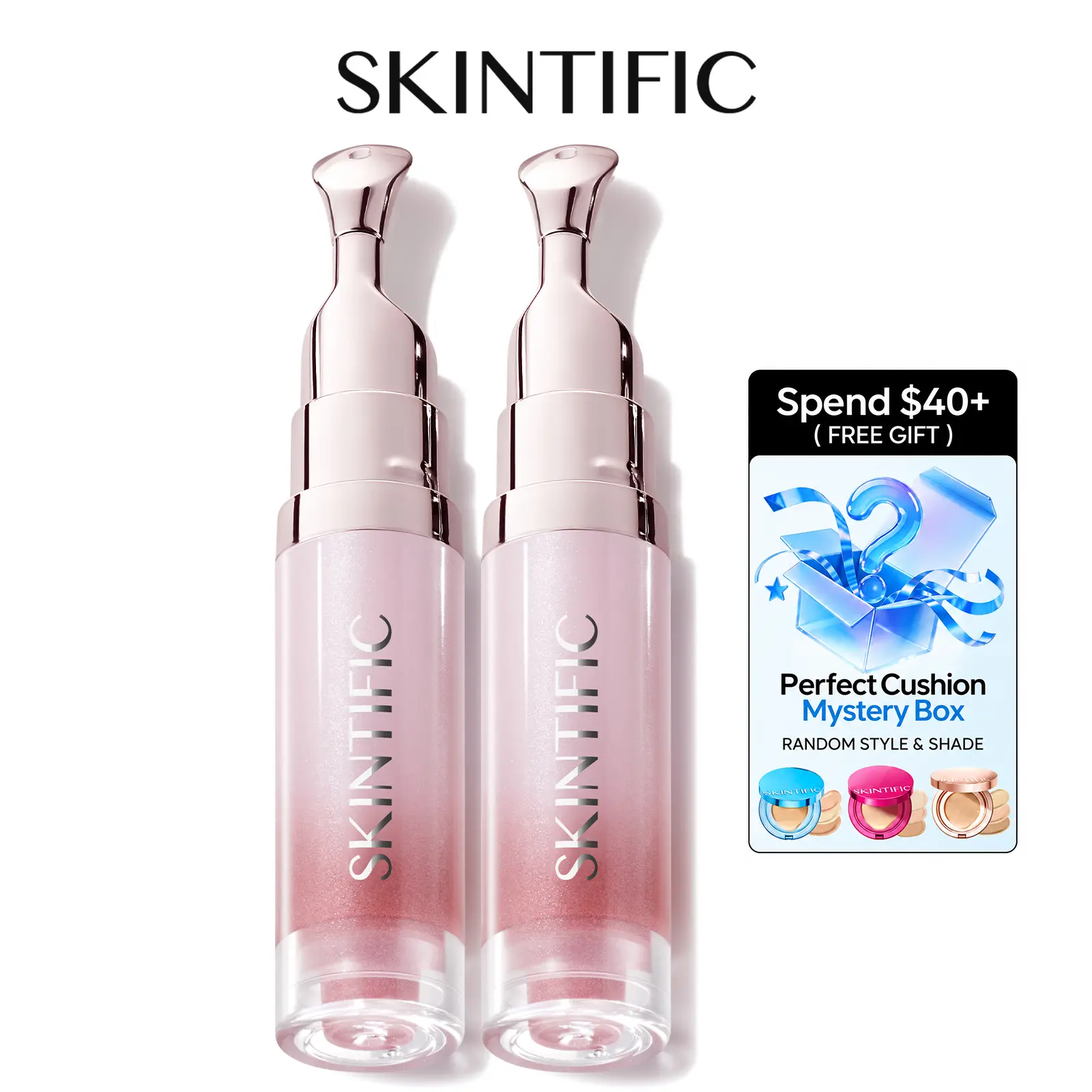 SKINTIFIC Lip Serum 2pcs Day & Night Lip Combo – Tinted + Clear for All-Day Hydration & Overnight Repair