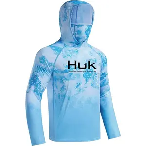 Huk Performance Fishing Hoodie UV Protection Multi-Color Chemical Fiber Blending for Men Women Summer gaiter shirt