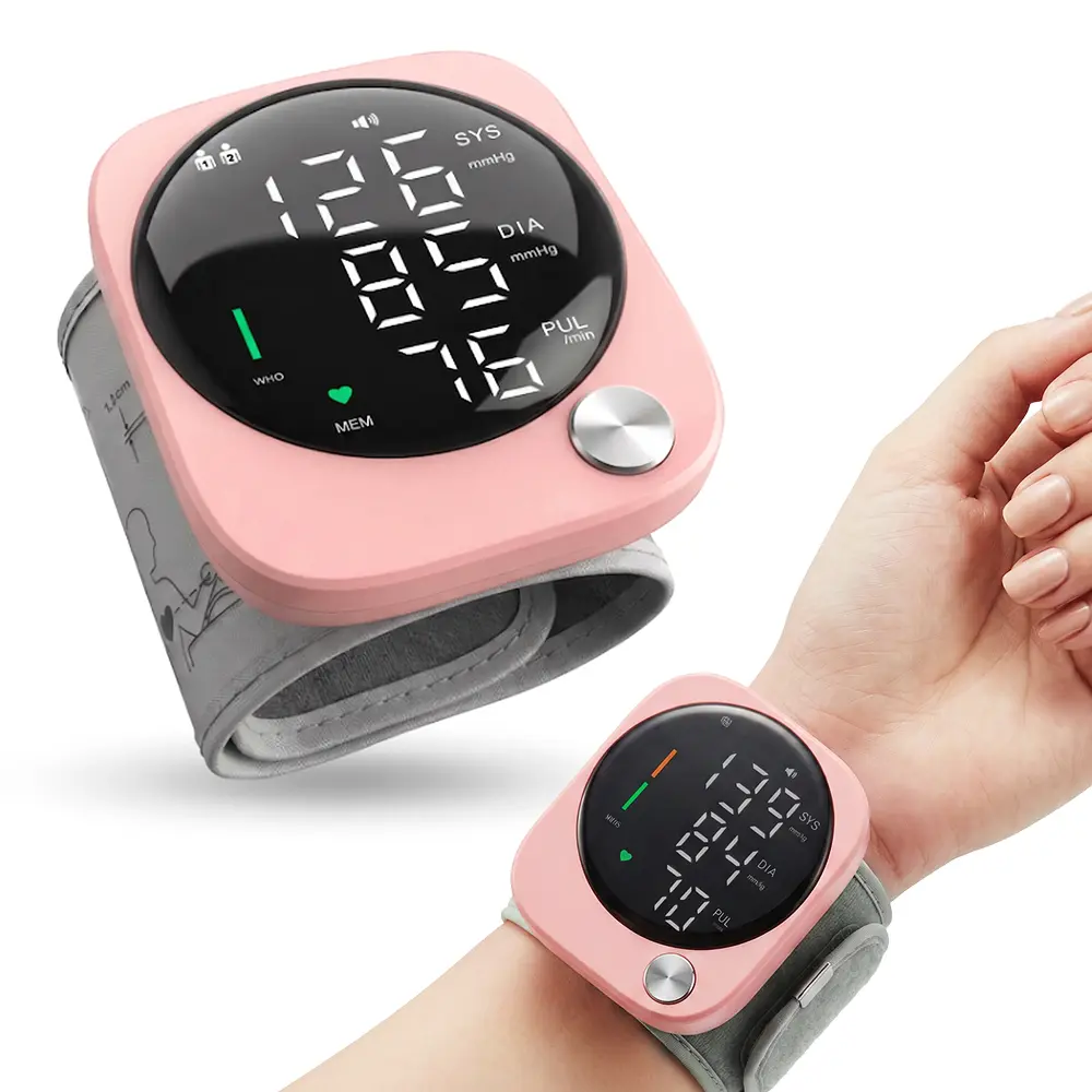 Wrist Blood Pressure Monitor for Adults - Home Health Medical Supply with Large LED Display, Voice Announcements, 1-Touch Operation, Auto Power-Off, 5.3-7.6 in Wrist Circumference Fit (Home Supplies Option)