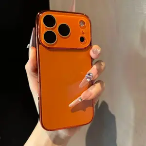 Cute Mobile Phone Case Suitable For iPhone 17/16/15/14/13 Pro Max Clear Glass Transparent Camera Protection Electroplated Original Color Anti-Fall Protective Cover Protection Shockproof