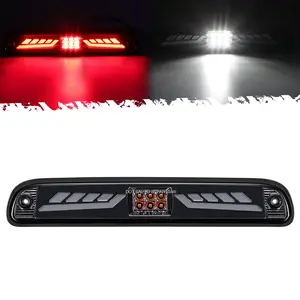 Partsam Eagle-Wing LED 3rd Third Brake Light with Strobe Function for Ford F-250 F-350 F-450 F-550 1999-2016, Red/White High Mount Rear Cab Roof Center Tail Cargo Lamp, DOT Compliant