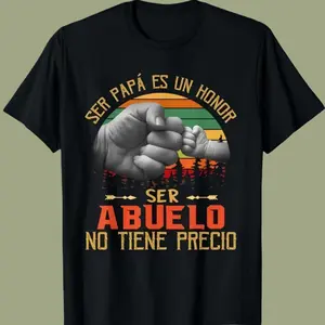 Familial Commemoration T - Shirt: "Being a Father Is an Honor, Being a Grandpa Is Priceless" Design