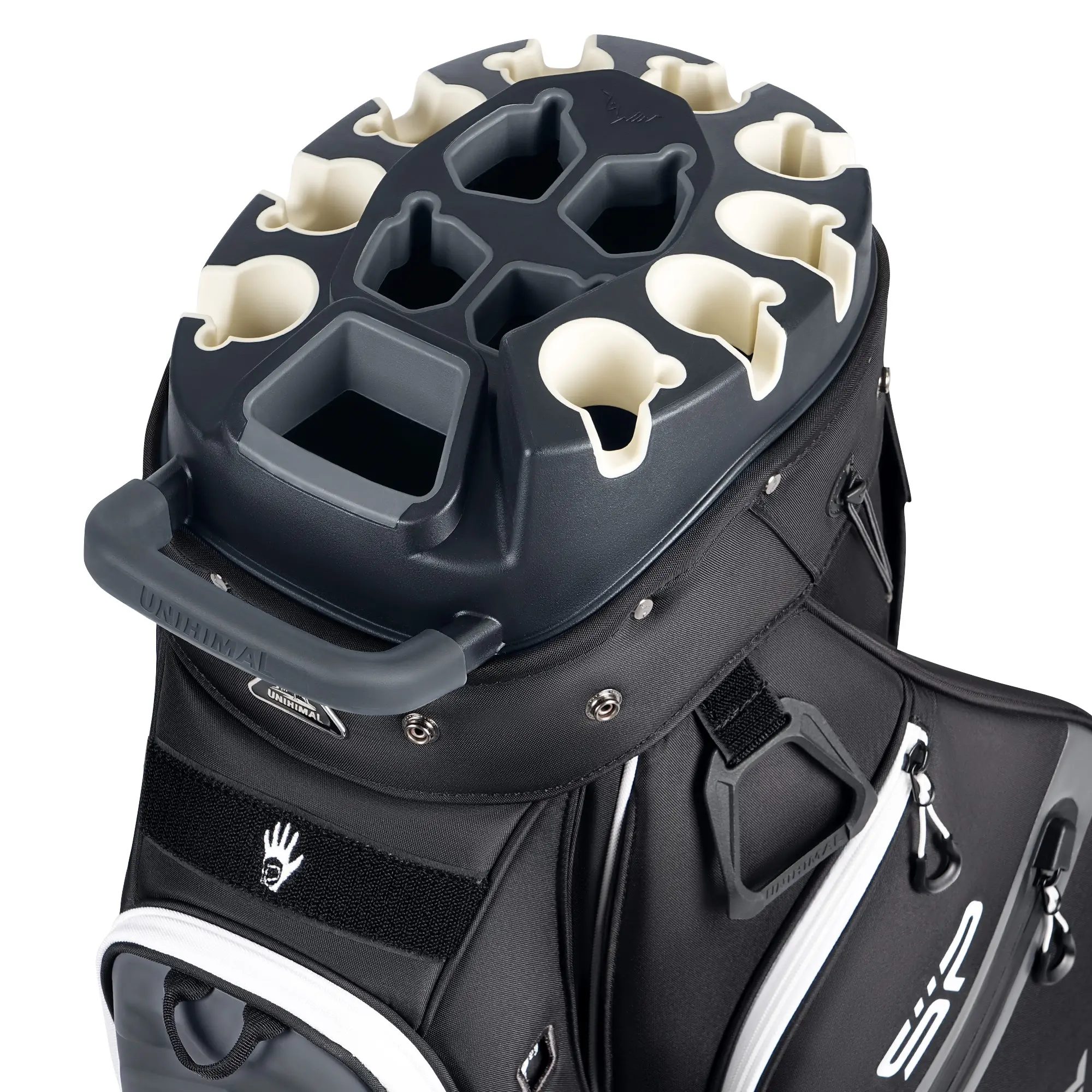 【DealsForYouDays】UNIHIMAL Silent 14-Way Full Length Divider Golf Cart Bag, All Weather Water Resistant Knitted Fabric Golf Bag with 9 Storage Pockets Magnetic Rangefinder Pocket S-Lock Anti-Tangle Club System Lightweight Ergonomic Shoulder Strap