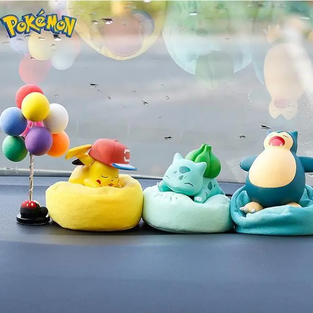 MINISO Pokémon Starry Dream Series Mini Figure Decoration, Official Pokémon Collectible Ornament, Cute Sleeping Pokémon Desk Decor, Eevee Pikachu Komala Snorlax Bulbasaur Gift for Pokémon Fans