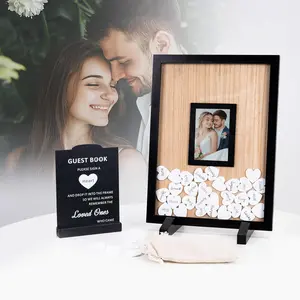 Wedding Guest Book Alternative with Wooden Hearts, Guest Book Wedding Reception, Wedding Guest Book, Heart Guest Book Drop Box for Anniversary Birthday Party