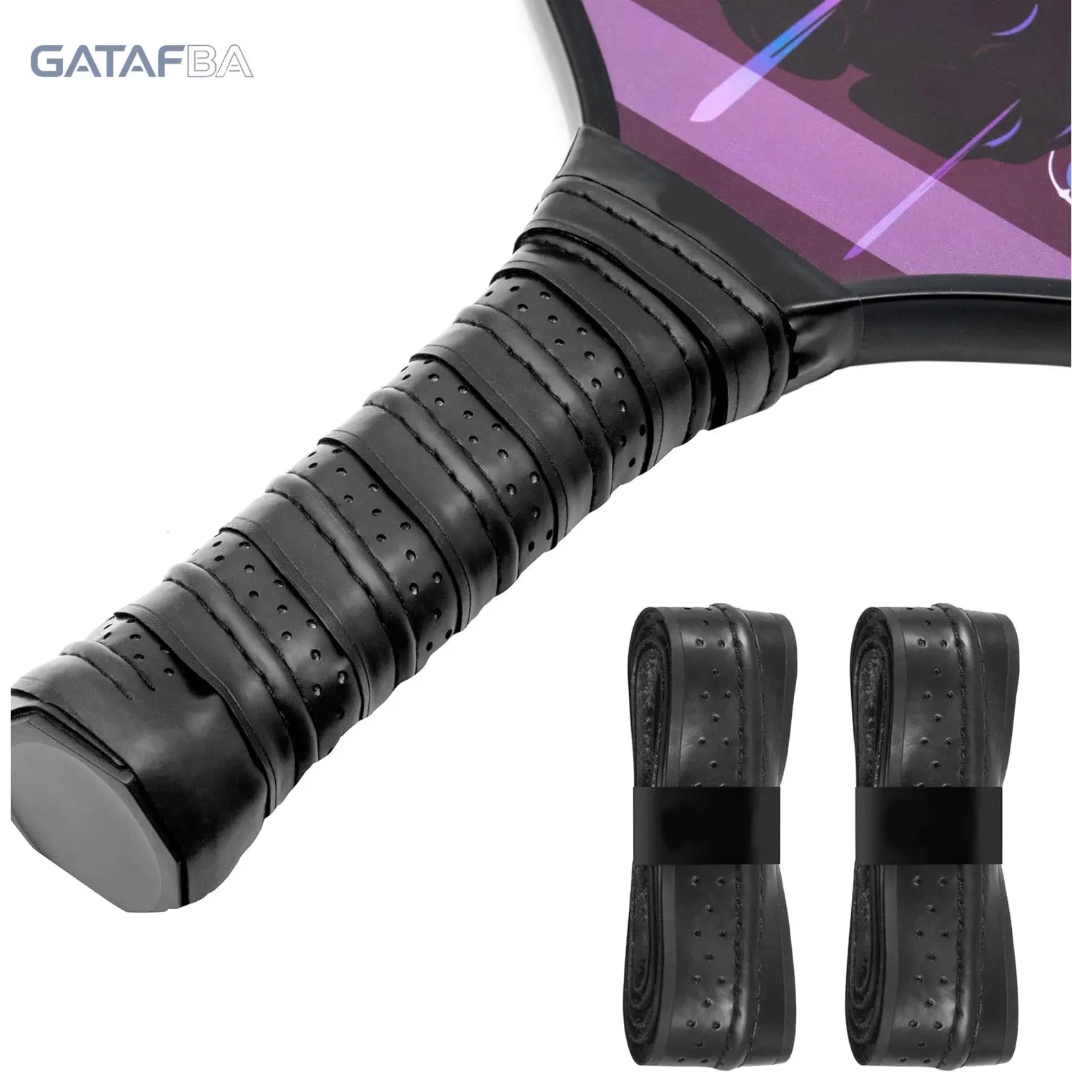 GATAFBA 2pcs Multi-Sport Racket Overgrip Tape - Pickleball, Overgrip Tennis Racquet Grips, Badminton, Anti-Slip, Sweat-Absorbent, Breathable, Durable, Easy Install for Outdoor Training