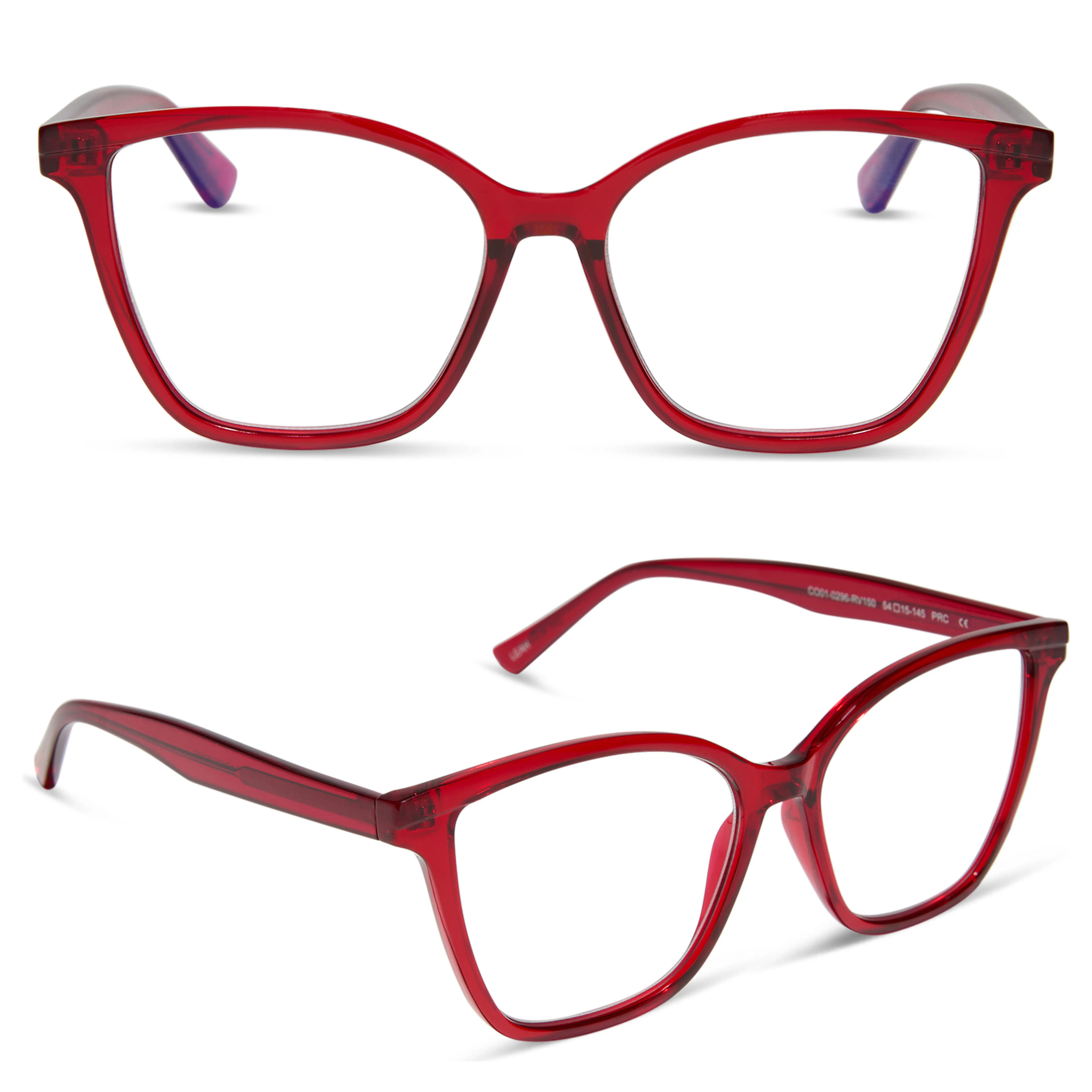 DIFF Leah Red Cherry Reading Glasses - Womens Blue Light Readers Lightweight Slightly Cat Eye Frame