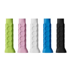 2Pcs Pickleball & Tennis Racket Silicone Grip Cover - Hexagonal Non-Slip Handle Protector, Shock Absorbing, Sweatproof, Universal Fit for All Standard Rackets