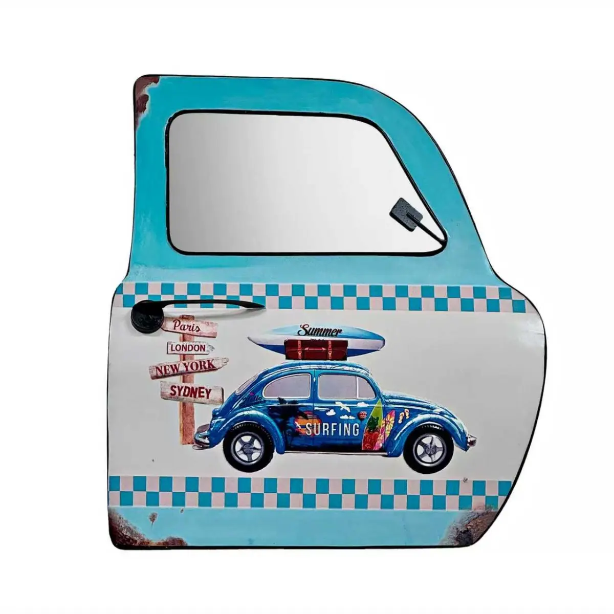 MDR Trading Inc. BM-JD1845 Coastal Surf Car On A Car Door Shaped Wall Mirror