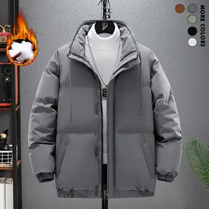 Men's Heavyweight Winter Jacket, Windproof Stand Collar Coat, Thick Warm Cotton-Padded Parka with Multiple Pockets, Arctic Cold-Resistant Outerwear Suitable for Extreme Weather Menswear Outdoor