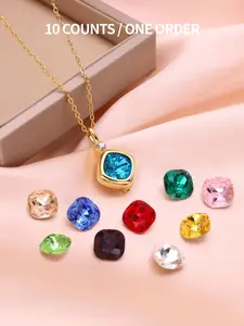 Fashion Colorful Crystal Necklace, with Replaceable Crystal Pendant, Fashion Pendants, Fashion Jewelry for Party, Daily Clothing Decor, Trendy All-match & Exquisite Jewelry for Birthday Gift