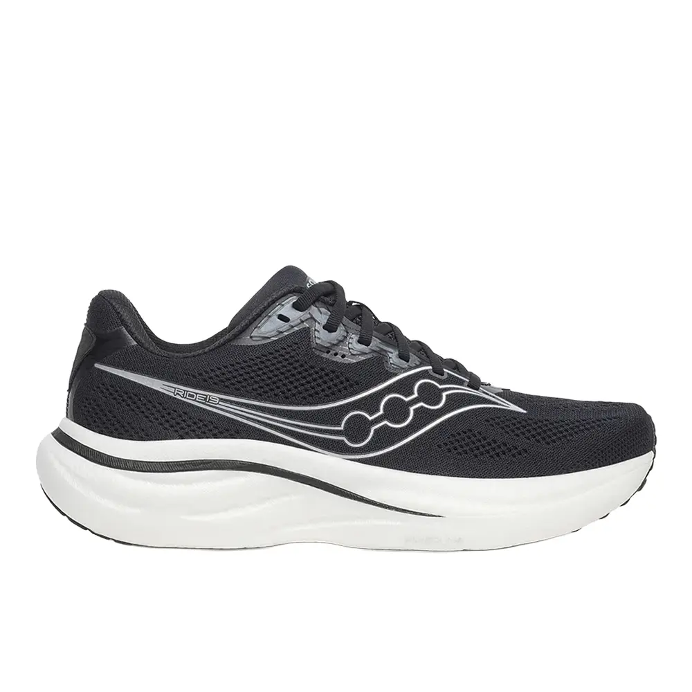 Saucony Mens Ride 19 Running Sneakers Shoes - Black