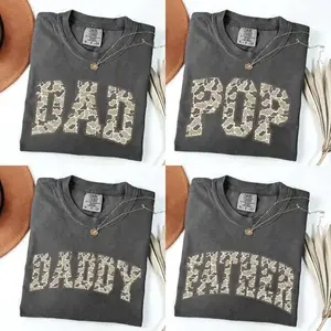 Comfort Colors Custom Vintage Camo Dad Shirt, Retro Camouflage Daddy Graphic Tee, Personalized Family Name T-Shirt, Father’s Day Gift for Him, Outdoor Aesthetic Dad Tee - AL