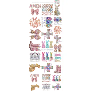 Kids Faux Rhinestone Easter 2 60" DTF Ready to Ship Gang Sheet