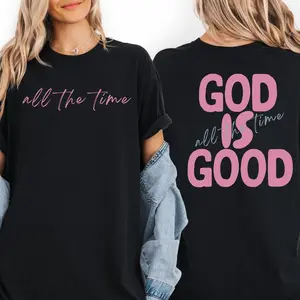God Is Good All The Time T-Shirt, Christian Graphic, Vintage Washed Unisex Tee