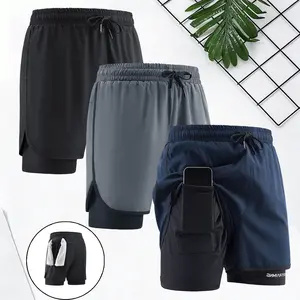 3-Pack Men's Running Shorts with Phone Pocket! Lightweight, Quick-Dry & Stylish – Perfect for Gym, Jogging & Everyday Wear#SummerVibes