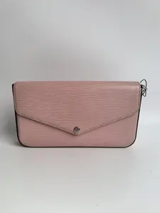 Pre-owned Louis Vuitton leather Shoulder Bags KY02091 Pochette Felicie soft pink Epi 【BF 12Z】