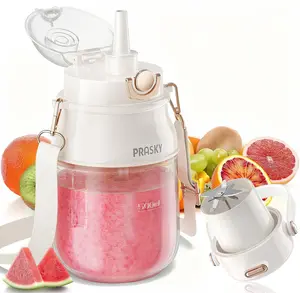 PRASKY Cordless Portable Blender,27 Oz Personal Blender for Smoothies and Shakes, 15000RPM Motor,BPA Free Travel Cup,Mini Portable Juicer for Kitchen/Outdoor/Gym/Office