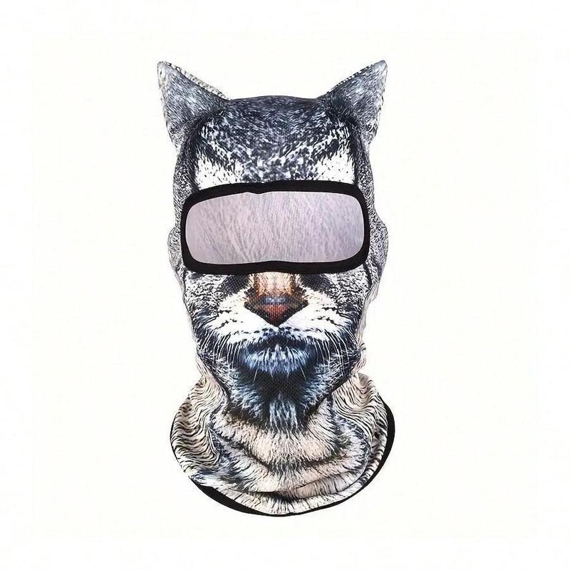3D Cat Skiing Balaclava Mask with Ears Cute Animal Design Breathable Sun Resistant for Music Festivals Carnival Parties Outdoor Activities