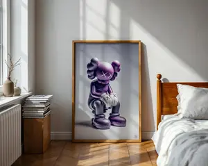 KAWS-Inspired Purple Companion Figure Printable Wall Art 