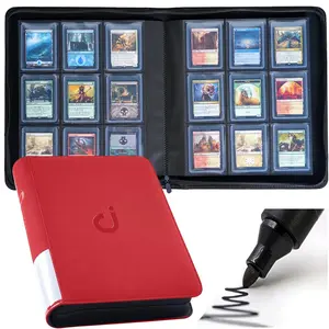 Toploader Card Binder, 9-Pocket Trading Card Album Holder fits for 3 x 4'' Top Loader, Double-sided Card Display Storage Carrying Case, Plastic Pages for Holding PTCG MTG Sports Cards, Trading Card Toploaders