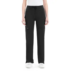 Dreammonkey Scrub yoga Pants Women Mid Rise Yoga Work Pants- Five Pocket Cargo Scrub Pant