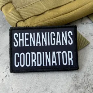Shenanigans Coordinator Morale Tactical Patch Funny Printed Hook&Loop Emblem Military Army Badge Armband Backpack Stickers