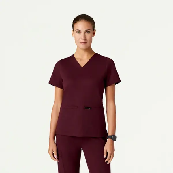 JAANUU Cesi Women's Slim Fit V-Neck Scrub Top, UltraSOFT 4-Way Stretch Knit with 2 Pockets and Moisture-Wicking, Clothes, Style, Fabric, Workwear, Everyday, Nylon, Athleisure, Uniforms, Scrubs