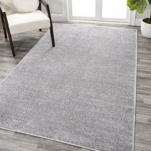 JONATHAN Y Haze Solid Low-Pile Indoor Gray Area Rug; for Living Room, Kitchen, Bedroom, Dining Room, Office