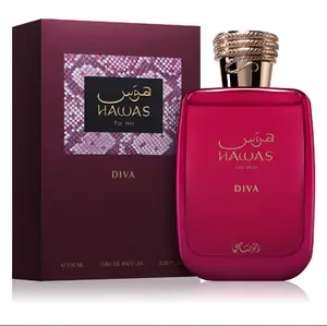 Rasasi Hawas Diva Eau De Parfum Spray For Women, 3.4 Ounce