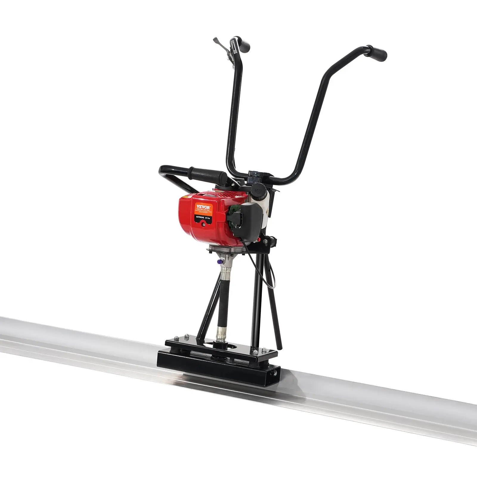 【Summerfinds】VEVOR Gas Concrete Power Screed, 8 ft Aluminum Alloy Straight Edge Board Set, 4-Stroke 1.16 HP 6500 RPM Cement Finishing Motor, Height-Adjustable 28.7-41.7 in Shock Absorption Handles, 16.8 lbs Concrete Smoothing Tool (39.7 lbs Capacity)