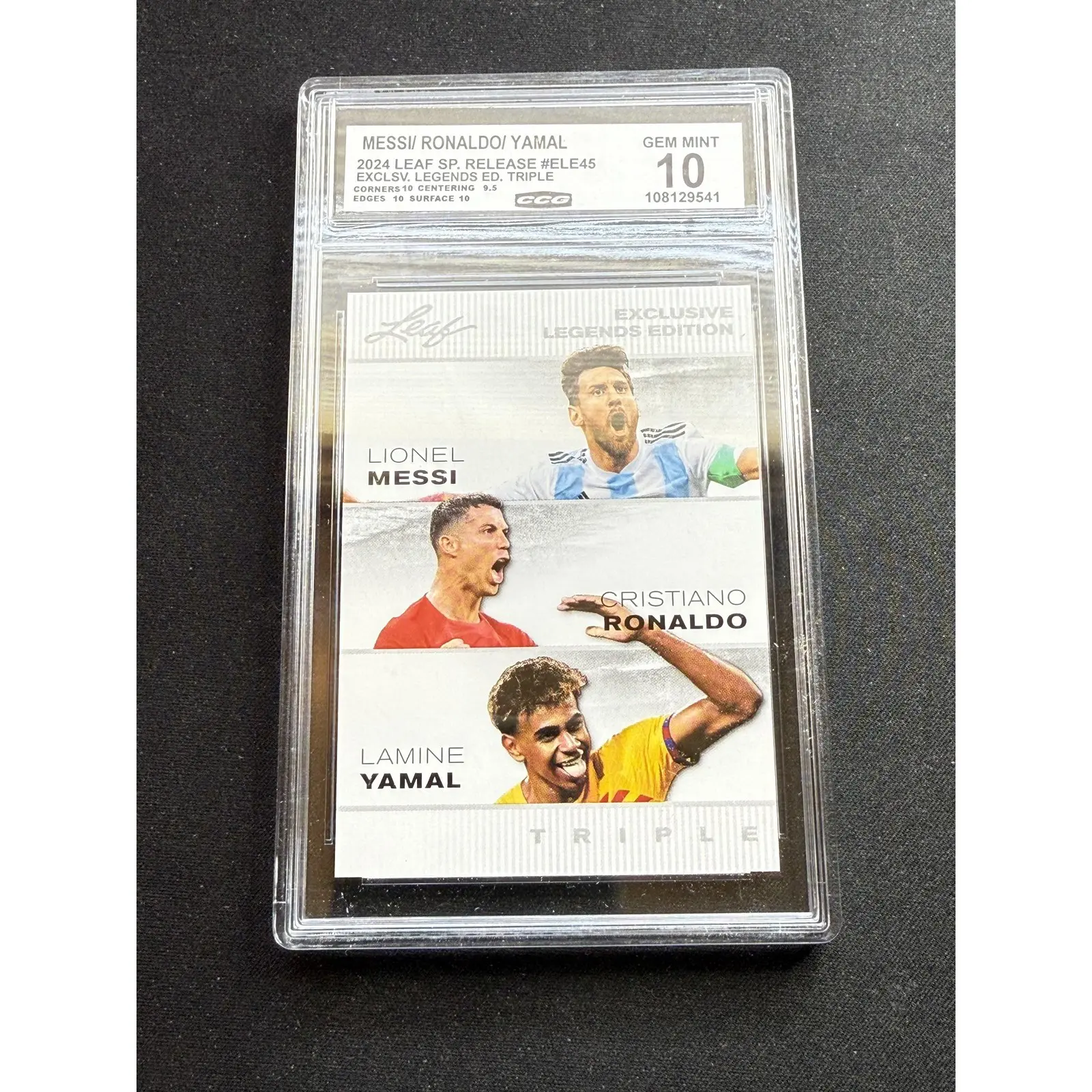 Messi / Ronaldo / Yamal 2024 Leaf Legend Triple CCG 10 Lamine Yamal rc
