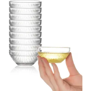 2.9in Mini Glass Pinch Bowls, 2.5oz Small Prep Bowl, Mini Ingredient Bowls for Spices Sauce, Stackable Dipping Bowl