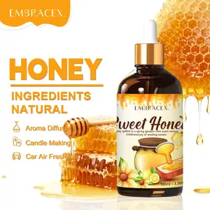 100ML Honey Essential Oils, Aromatherapy Oils, Food Grade Fragrance Oil, Humidifier Diffuser, DIY Soap Candle Bath Car Air Freshener, Home Decor, Alcohol-Free Long-Lasting Scent