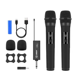 LMBGM W-2 Wireless Rechargeable Microphone for Home KTV and Outdoor Singing, Handheld Karaoke System with USB Charging, Portable Mic