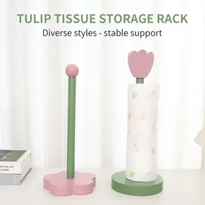Household Flower Wooden / Creative Tissue Holder, Kitchen Roll Paper Storage Rack, Bathroom Wash Toilet Paper Holder