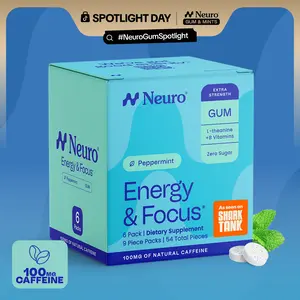 Neuro Extra Strength Energy Caffeine Gum/Mints for Energy & Focus - Sugar-Free with L-theanine, Caffeine, Vitamin B12 & Vitamin B6 - Peppermint Flavor
