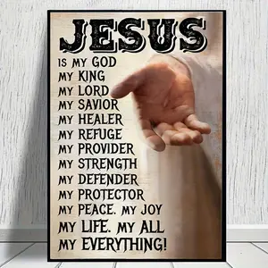 [2D Flat] One Unframed Christian Poster Featuring The Hand of God, a Creative Canvas Artwork Suitable for Father'S Day Gifts, Perfect for Decorating Bedrooms, Offices, Living Rooms, Cafes, And Homes.