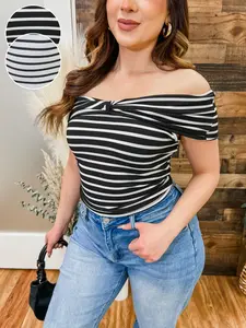 Ana Off the Shoulder Striped Top