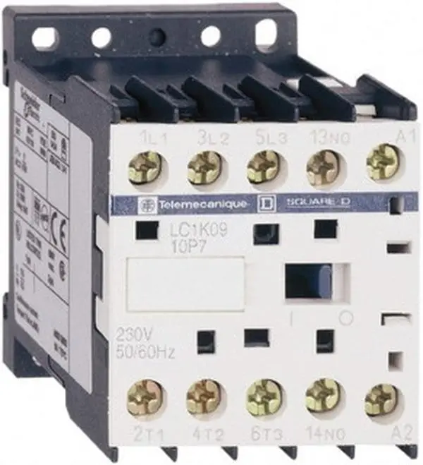 Schneider Electric 3 Pole, 110 Coil VAC at 50/60 Hz, 16 Amp at 690 VAC, 20 Amp at 440 VAC and 9 Amp at 440 VAC, IEC Contactor CSA, RoHS Compliant, UL Listed LC1K0910F7